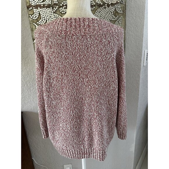 Easy Spirit Womens Marled Red & White Knit Sweater Size 3 or xl Acrylic Blend - Picture 4 of 5
